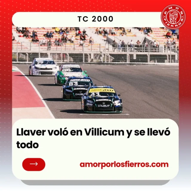 Bernardo Llaver se quedó con la victoria en la competencia principal del #TC2000 que cerró el fin de semana en el Autódromo Internacional San Juan – Villicum, en Albardón, escenario de la 2ª fecha del renovado torneo bajo la fiscalización de la #ACTC. El piloto de Mendoza, que ya había marcado la pole position, logró imponerse en una carrera marcada por múltiples neutralizaciones debido a varios despistes, y terminó superando a su compañero de equipo en el RV Racing, Facundo Ardusso. Este último, ganador de la primera carrera, tuvo problemas sobre el final y cayó al 6° lugar.

Agustín Canapino finalizó en el segundo puesto con su Renault del Ambrogio Racing, resultado que le permite seguir al frente del campeonato. En tanto, Luis José Di Palma (h) completó el podio representando a Citroën en una sólida actuación. Más atrás cruzaron la meta Humberto Krujoski y el debutante Rodrigo Lugón, quienes lograron adelantar a Ardusso. Completaron las posiciones destacadas Facundo Chapur y Mario Valle. Entre los incidentes más llamativos estuvo la exclusión de Valentín Yankelevich con bandera negra por un toque con su compañero Quevedo. #TC2000 #Villicum #LlaverGanador